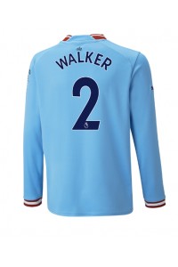 Manchester City Kyle Walker #2 Fotballdrakt Hjemme Klær 2022-23 Lange ermer